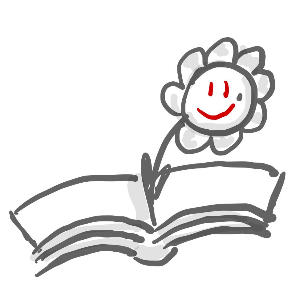 Symbol Buch und Blume